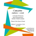 Concerto sinfonico-corale, 5 novembre 2016 – Chiesa di San Donà – Trento